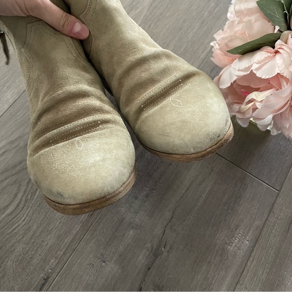 Golden Goose Viand Beige Suede Cowgirl Booties - Picture 5 of 9